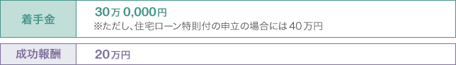 着手金30万円 報酬金20万円